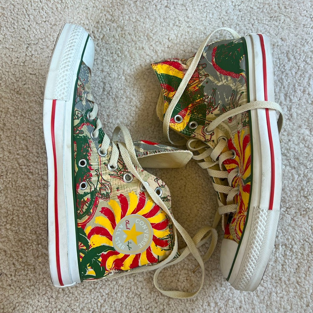 Vintage Limited Addition Converse Yellow Red Green Rasta HighTops